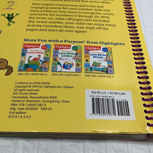 Highlights Let’s Write Numbers Activity Book - Wipe-Off Pages - Picture 11 of 14